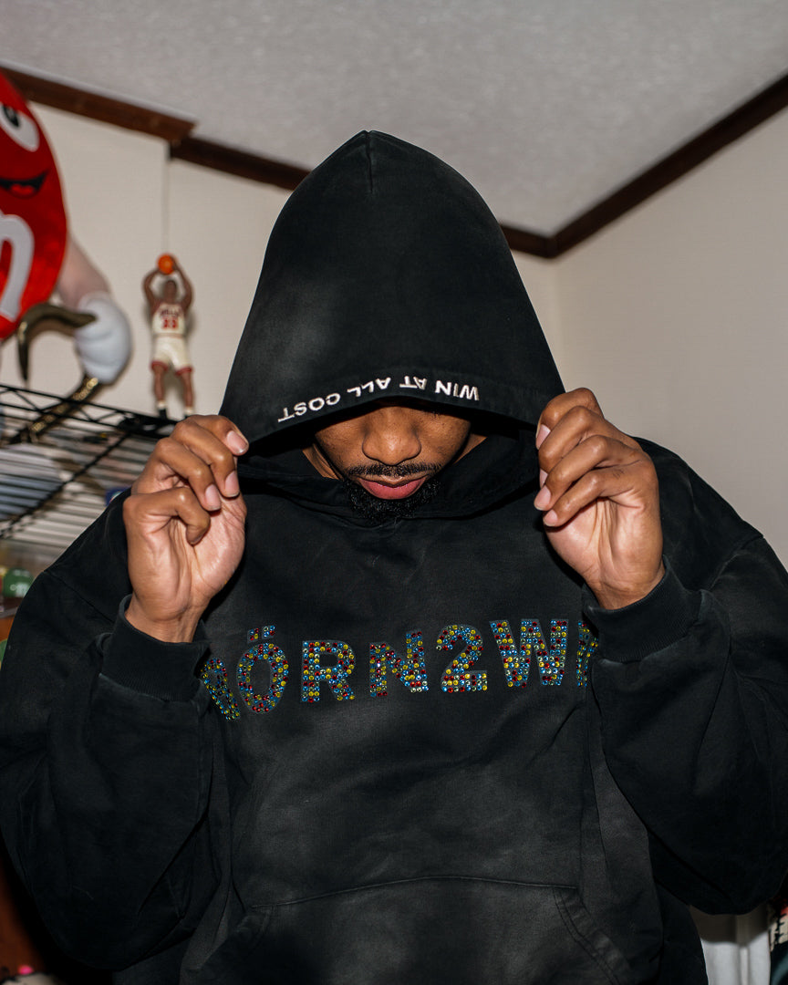 Black Rhinestone Hoodie
