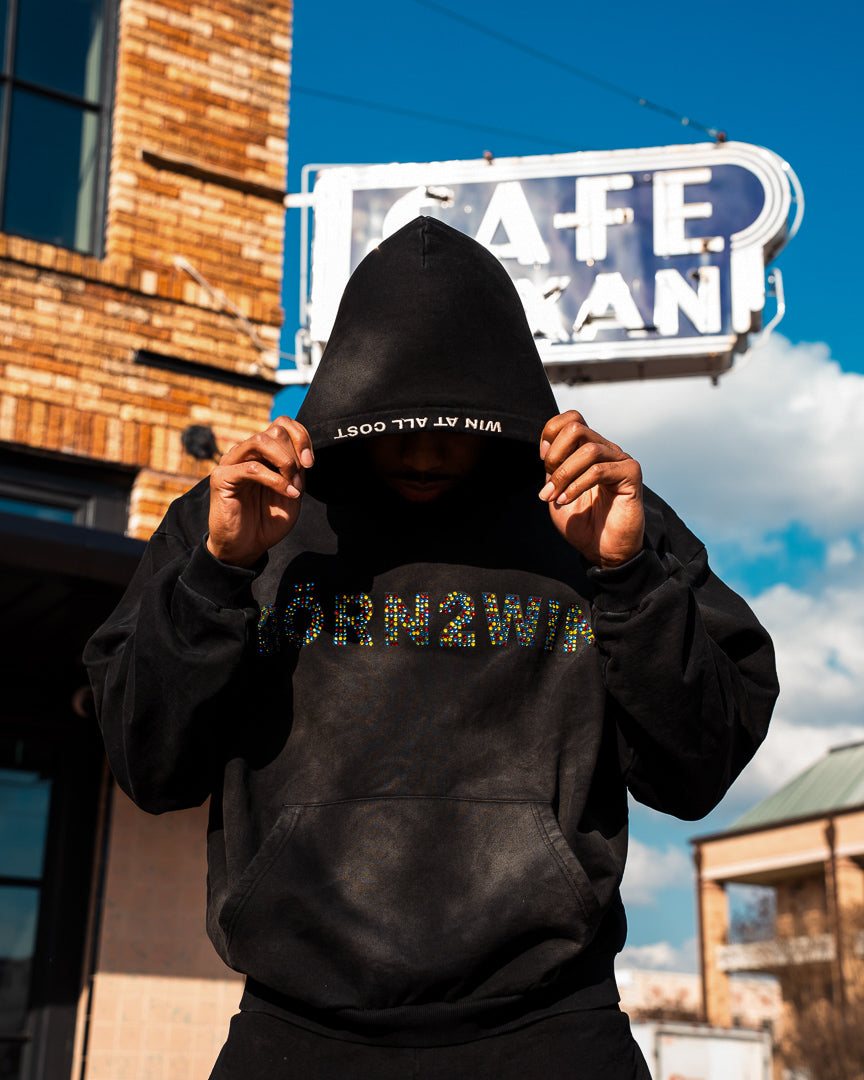 Black Rhinestone Hoodie