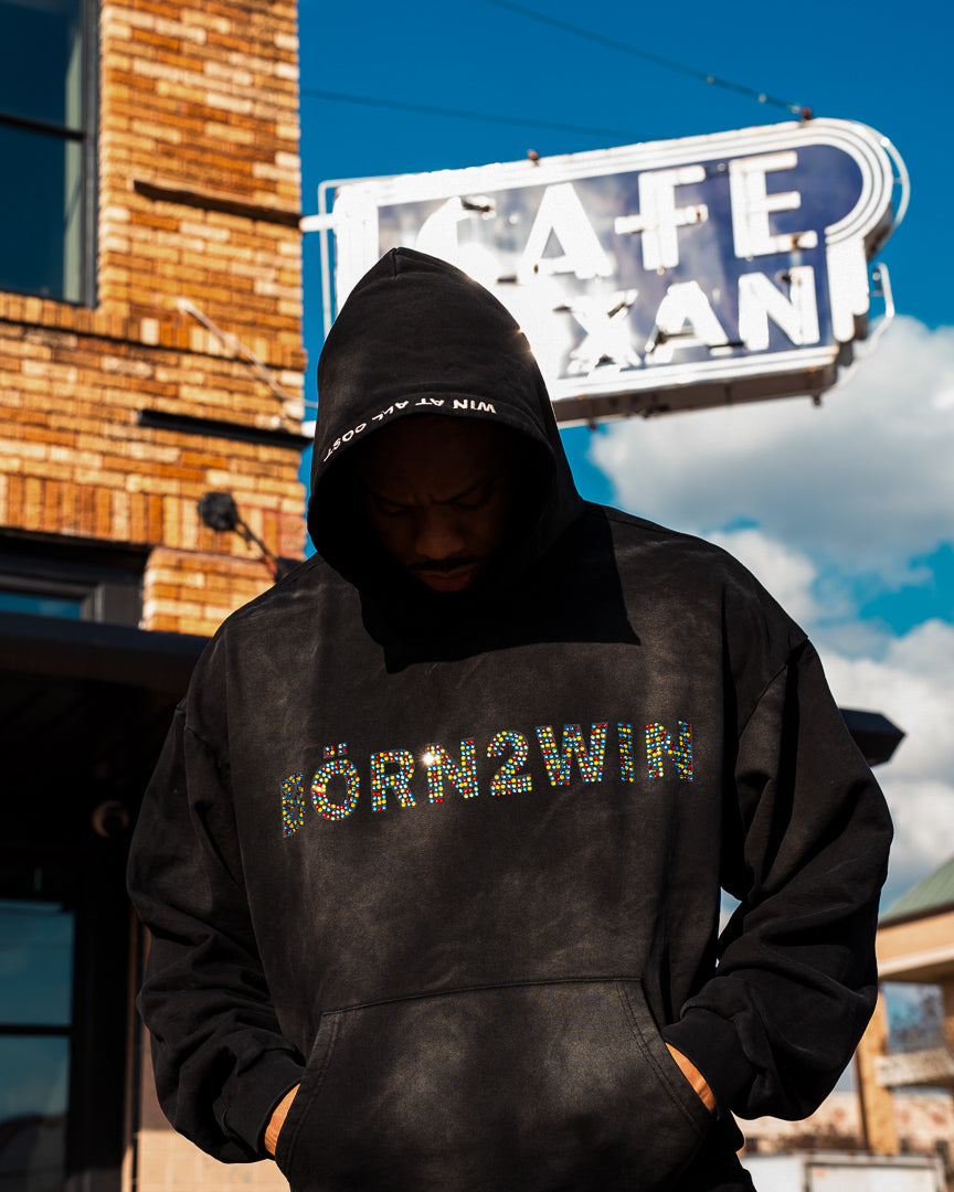 Black Rhinestone Hoodie