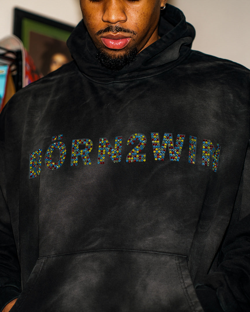 Black Rhinestone Hoodie