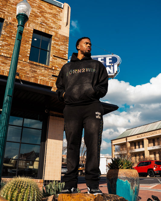 Black Rhinestone Hoodie